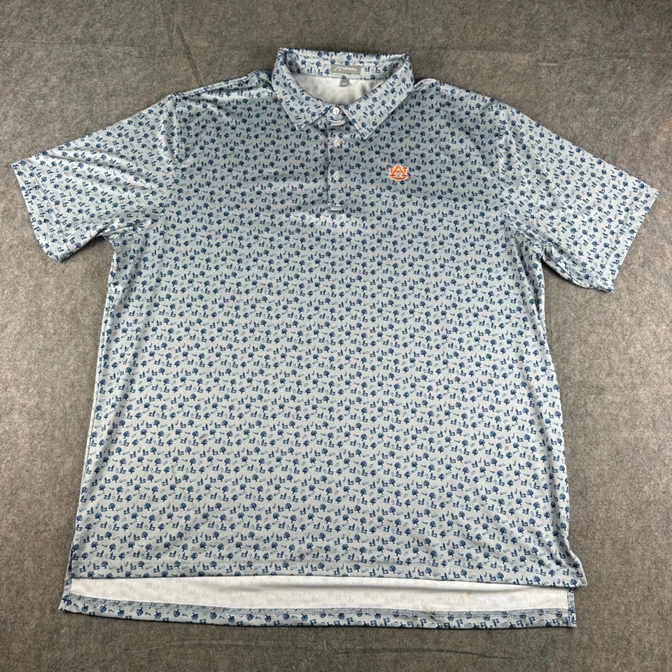 Camisa polo de golf Auburn Tigers para hombre 2XL estampado total rendimiento elástico toomer Foto 2 de 4