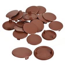 80Pcs 35mm 1 3/8" Dia Plastic Concealed Hinge Hole Cover Hole Plugs, Red Brown