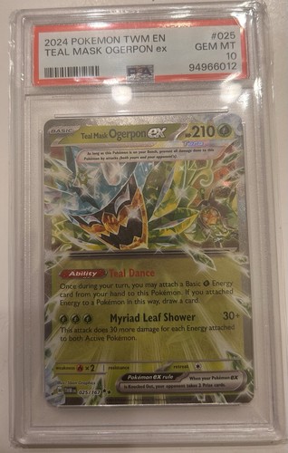 Teal Mask Ogerpon ex graded PSA 10 for sale on eBay