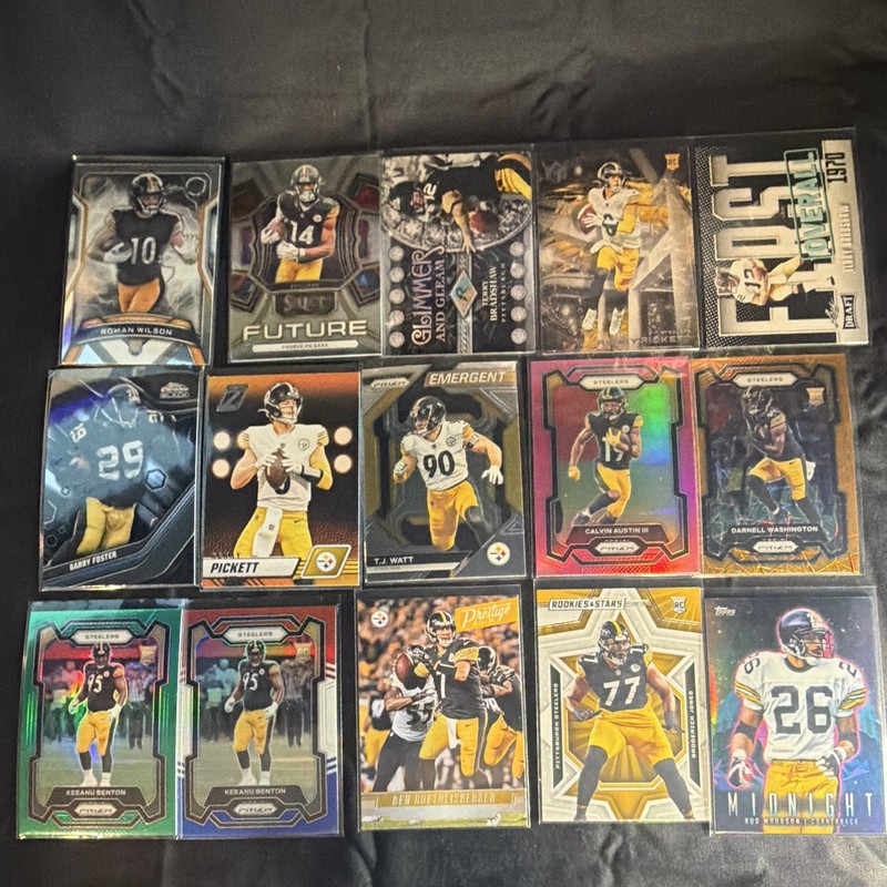30-card Pittsburgh Steelers lot Prizm/Select/Donruss rookies/inserts