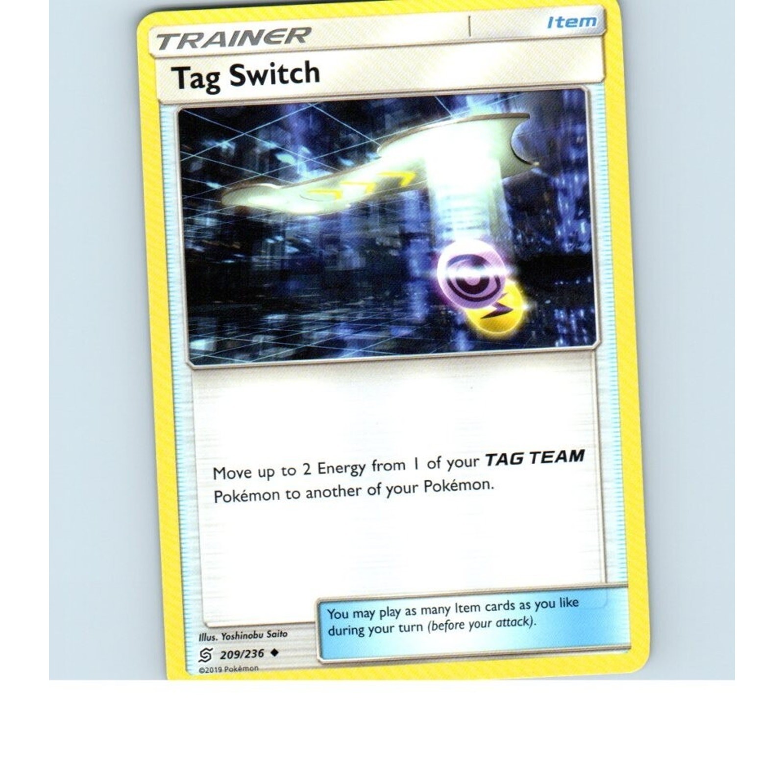 2019 Trainer Tag Switch 209/236 Pokemon Card