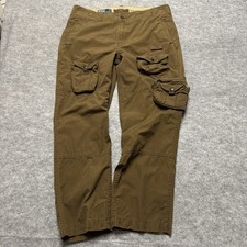 Vintage Polo Ralph Lauren Pants 36x30 Brown Military Paratrooper Cargo Pockets