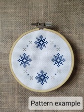 Counted Cross Stitch Snowflake Wreath Pattern
