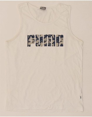 Puma Herren Graphic Vest Top Medium White BY18