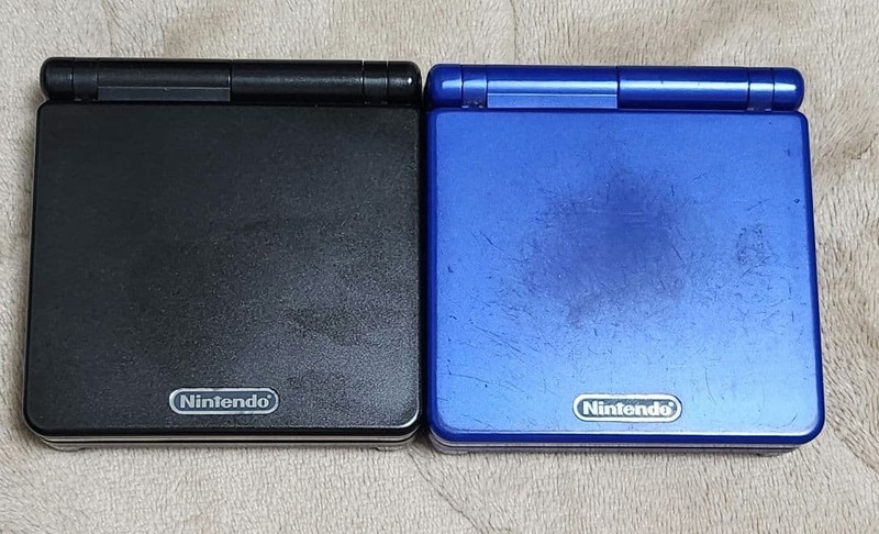 Nintendo Game Boy Advance SP Set Black & Blue Used 2 Units