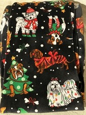 Dog Print Holiday Leggings Fleece Warm Fun Festive Pants No Boundaries Medium