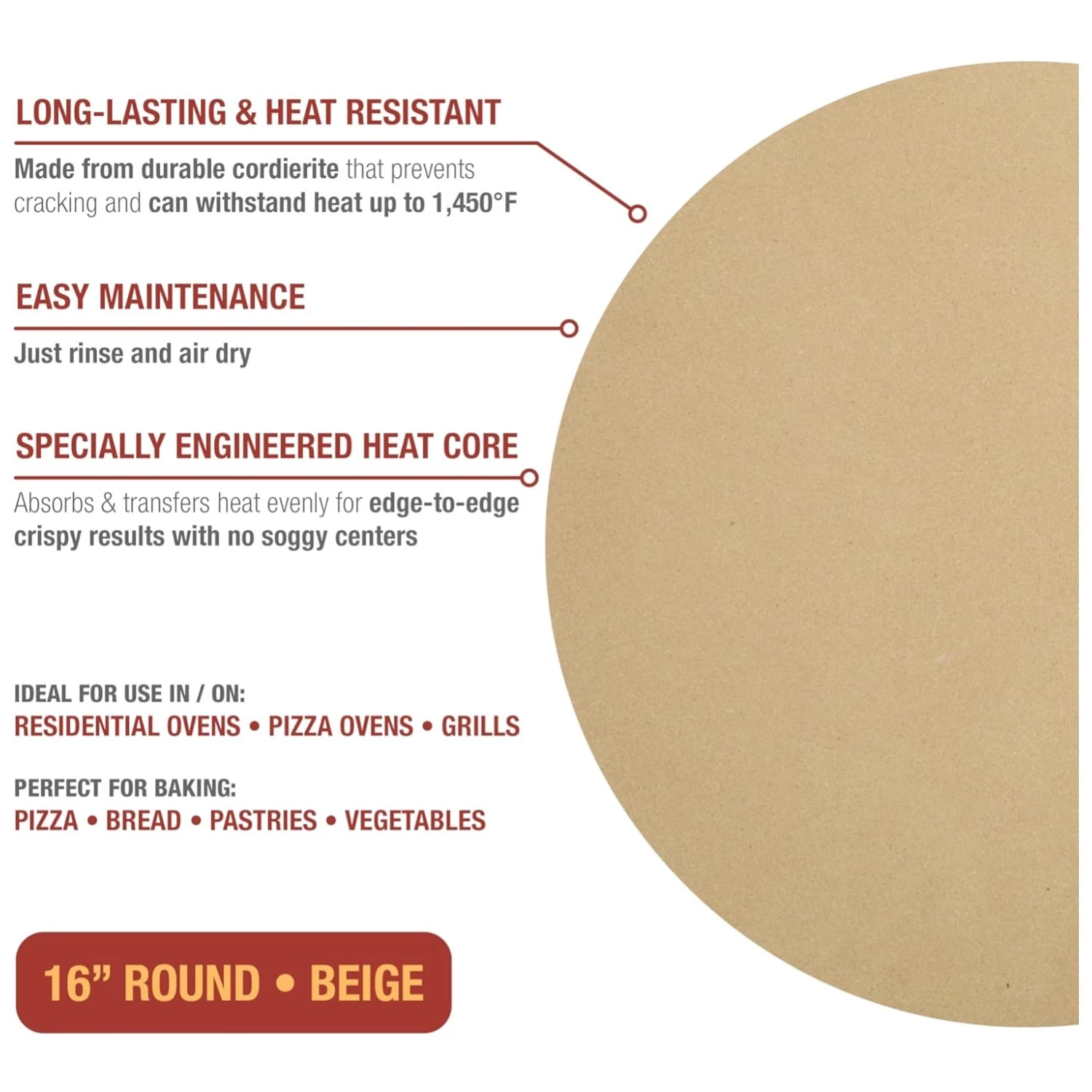 Restaurant Quality Pizza Stone
Opens in a new window or tab