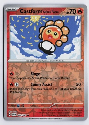 Castform Sunny Form - SSP #020/191 SV08: Surging Sparks Reverse Holofoil NM