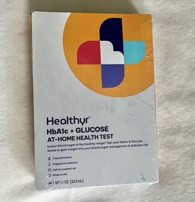Healthyr HbA1c+Glucose At Home Health Test Expires 7/31/2025. Entire Unopend Kit