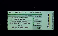 Batman Begins Movie Film Ticket Stub Tropicana Casino IMAX Experience 7/1/2005