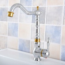 Silver Chrome Gold Color Brass Bathroom Kitchen Swivel Faucet Mixer Tap ssf808
