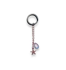 Star Fish And Crystal Rose Gold Key Chain Purse Charm