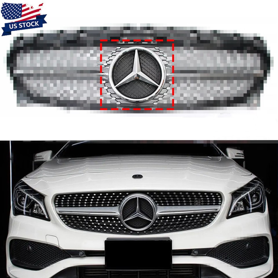 Front Grille Star Emblem For 2015-2018 Mercedes-Benz (E350, CLA250, C300, C43) - Silver