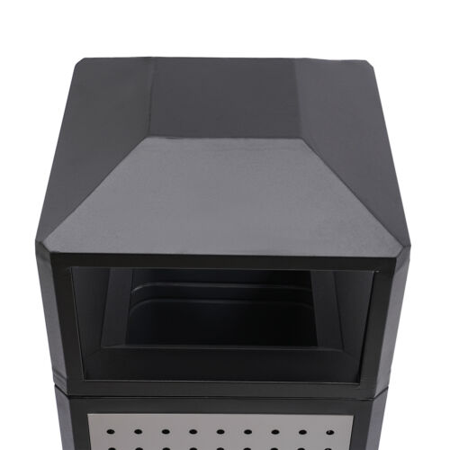 15 Gallons Steel Garbage Can For Outdoor Use Trash Receptacle With Plastic Liner - Picture 5 of 18