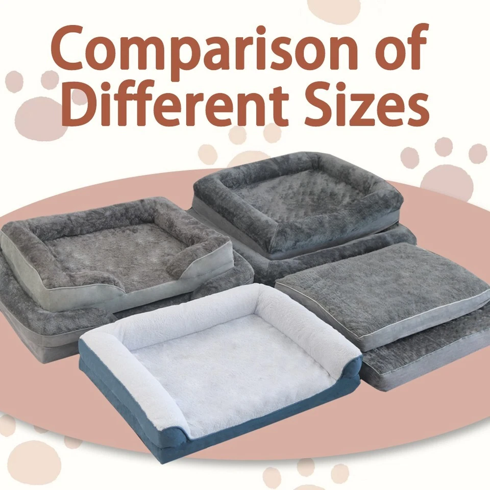 M/L/XL Dog Bed Orthopedic Foam Nesting Bed Removable Cover Warm Pet Crate Beds - Image 3 of 4