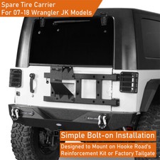 Spare Tire Carrier Tailgate Mount Bracket Holder For 2007-2018 Jeep Wrangler Jk