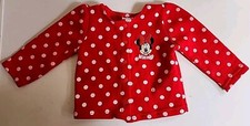 Disney Baby Red White Polka Dot Minnie Mouse Button Front Jacket Sz 6/9 M