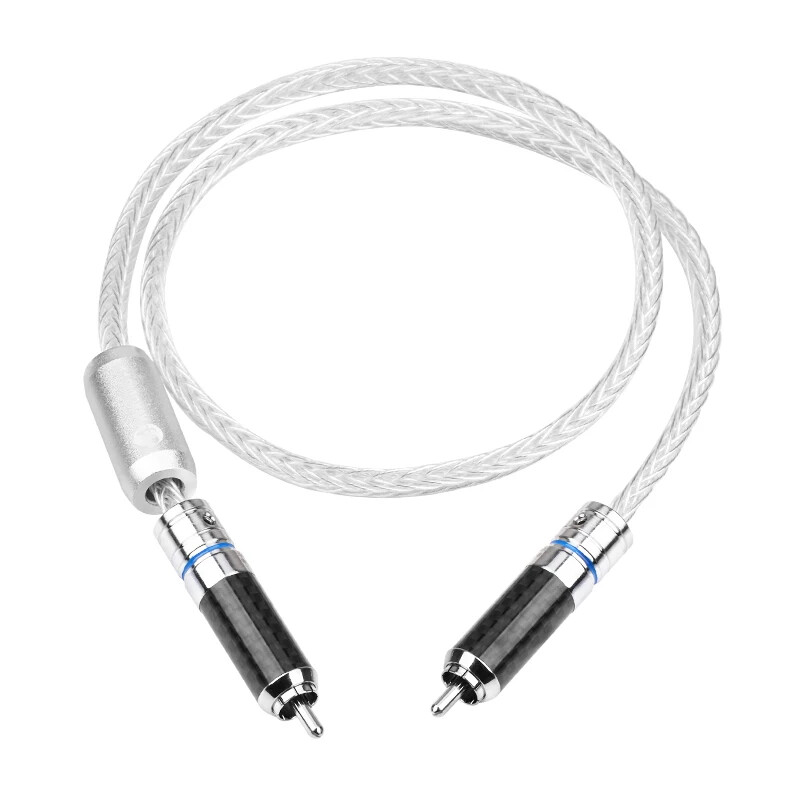 HIFI pure single crystal silver coaxial cable HiFi RCA 75 ohm digital subwoofer