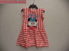 H&M Girls Pink Stripe Minne Mouse Printed Cotton Dress, Size 3T-4T 1048382002007