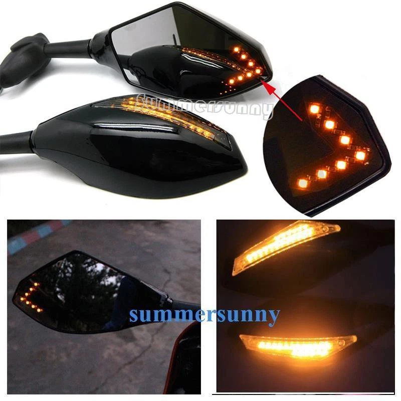ESPEJOS RETROVISORES LED INTERMITENTES MOTO PARA SUZUKI GSXR 600 750 2001 2002 2003 Foto 2 de 4