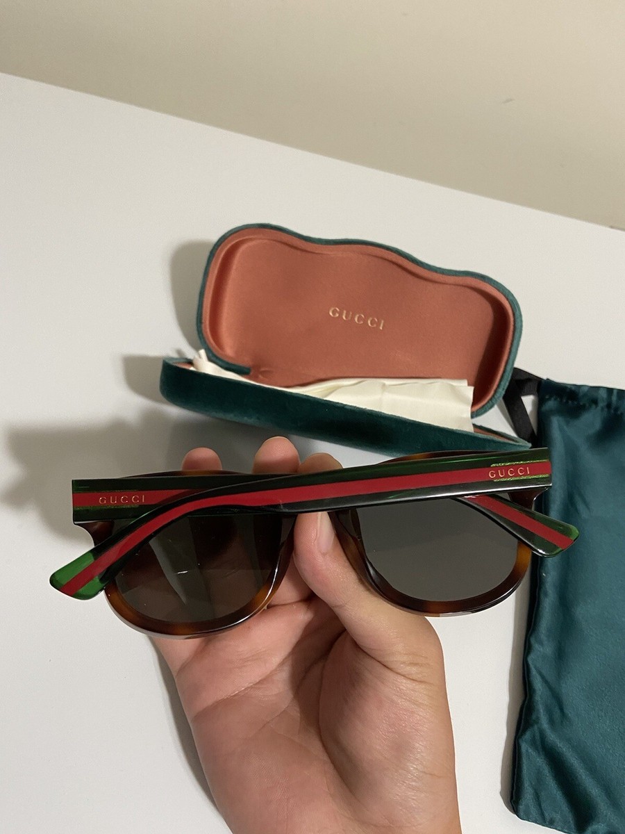Gucci GG0003S 003 Shiny Havana Square Sunglasses for sale online