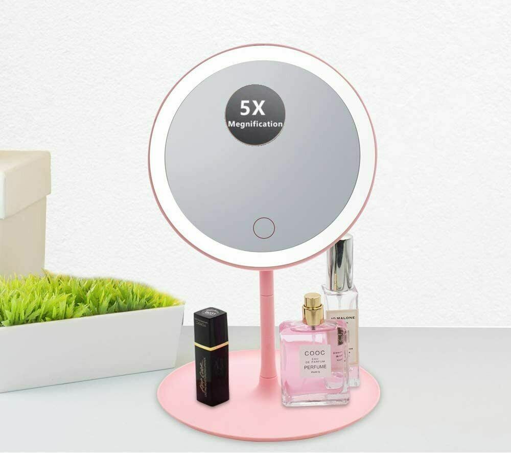 5X Magnifying Mirror with LED Lights Desktop Make Up Shaving