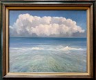 CALM WATERS fine art oil painting Blue Sky M. Yasami on canvas framed 20" x 24"