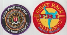 FBI Drug Free America T& FIGHT Back obsolete patch shipped from Australia