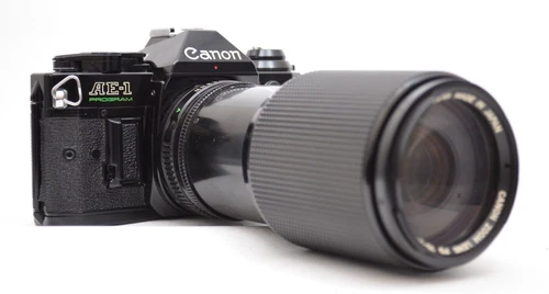 【Near Min】Canon AE-1 Program Black 35mm Film Camera NewFD70-210mm f/4 JAPAN #888
