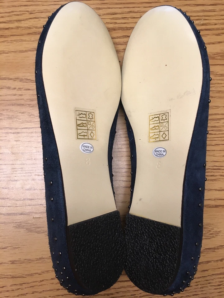 Charlotte Ronson Gamuza Cuero Tachonado Ballet Pisos, Azul Marino, 8 Foto 2 de 4