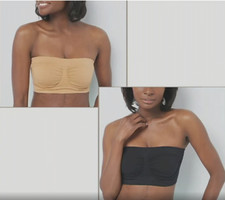 NWT - Breezies - Set of 2 Seamless Underwire Bandeau Bras - Black Doe