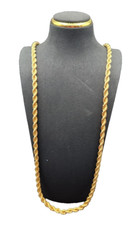 VINTAGE NAPIER ROPE CHAIN NECKLACE 30"- GOLD TONE HEAVY Elegant Casual