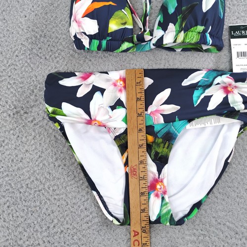 Lauren Ralph Lauren Bikini Set Womens Sz 0 Navy Tropical Print Swimwear NEW NWT - Picture 16 of 16
