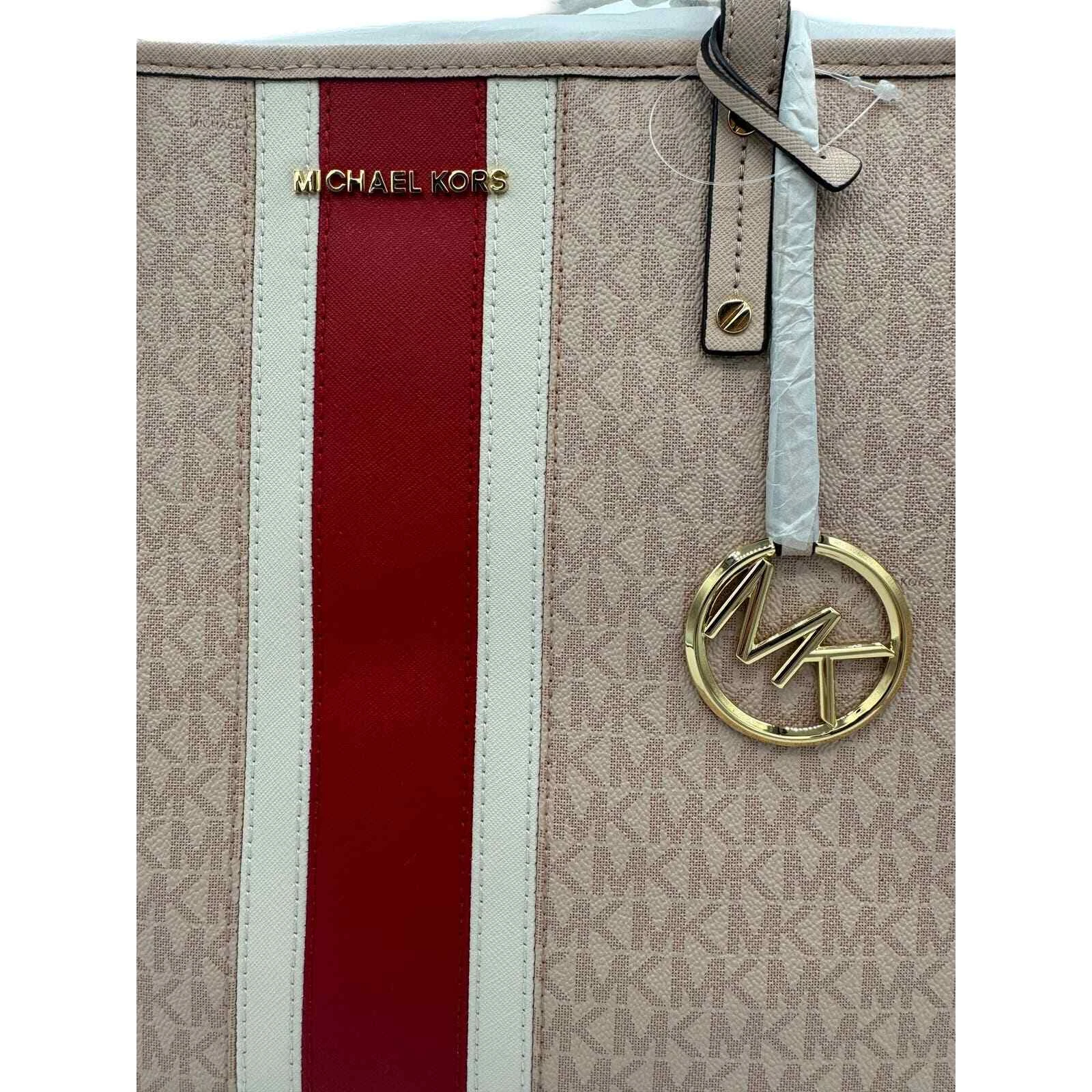Nuova con etichette Michael Kors ""MK"" Jet Set Viaggio Balletto Lg Borsa con cordino