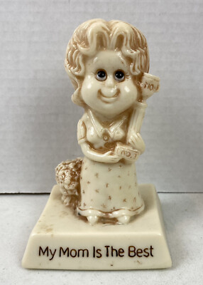 Russ Berrie & Co 5'' Statue My Mom Is The Best #9233 Resin USA Vintage 1976