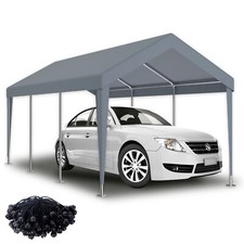 Cubierta impermeable gris para carpa de repuesto de cochera de 12x20 pies