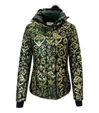 Fendi Goose Down, Brocade & Fox Fur Trim Coat