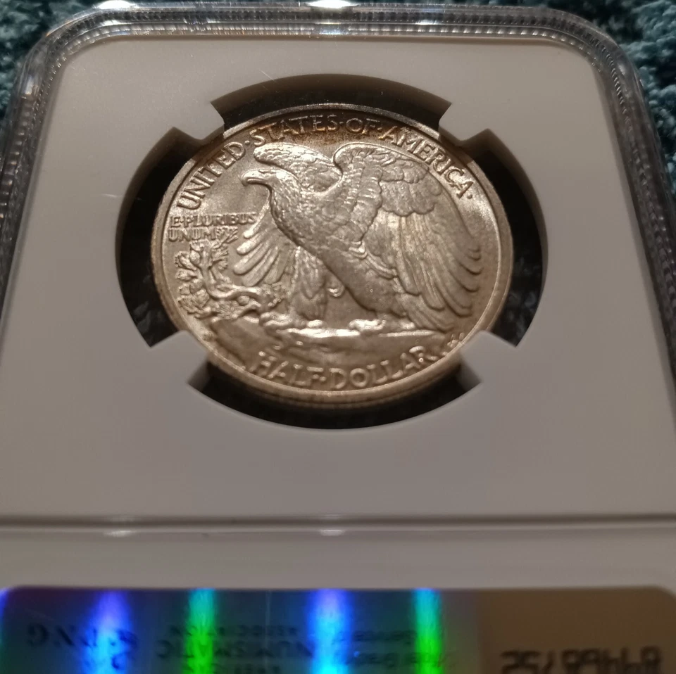 1942-S Walking Liberty half dollar, NGC MS65; scarce as a Gem Unc, wartime issue - Image 4 of 4