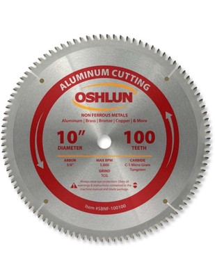 OSHLUN  SBNF-100100  10'' x 100T Aluminum Cutting Saw Blade
