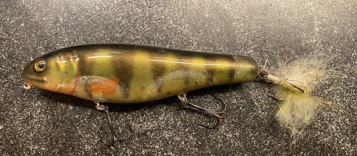 Black Dog Baits Lunker Punker Older Rare Perch OG Topwater Bait