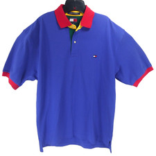 Vintage Y2K Tommy Hilfiger Men's Multi Color Accents Large Polo Shirt