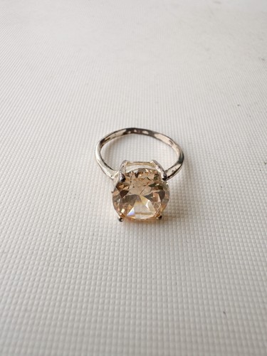 vintage 925 sterling silver yellow zircon women's ring size 6.5, combined shippi - Picture 2 of 3