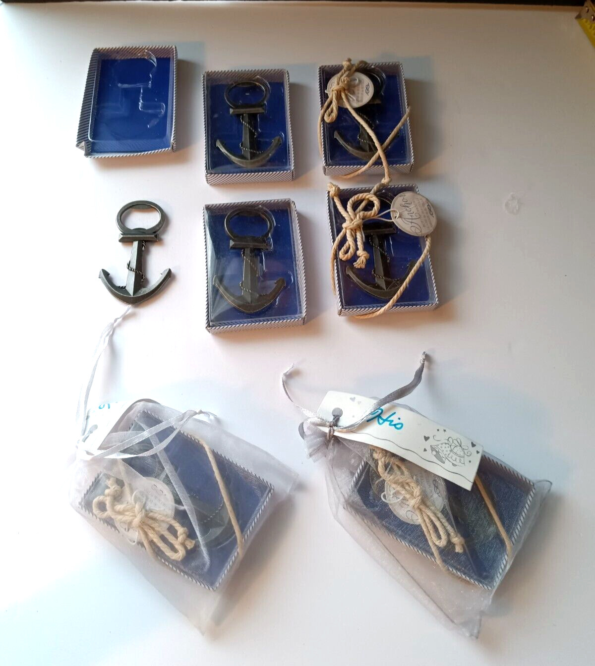 Anchor Bottle Opener Gift Box -Lot of 7- Wedding Party Bache