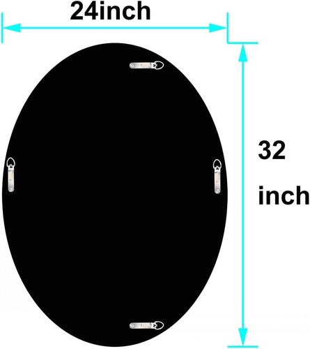 24x32 Kristall zerkleinerter Diamant oval geformter Silberspiegel Glam Bling für Wanddeko - Bild 7 von 12