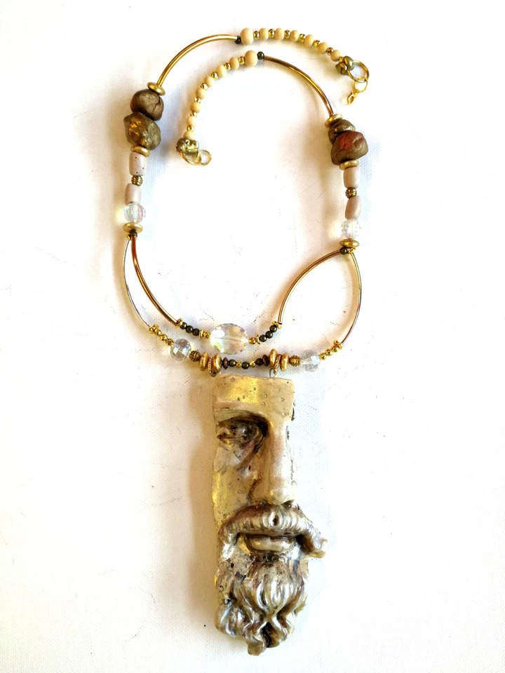 Jewelry Necklace Brutalist Pendant Luxury Chunky Antique Statue Greek Mythology - Image 4 of 4
