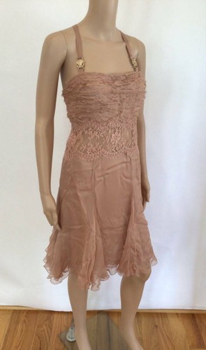 NWT VERSACE LACE INSET RUNWAY DRESS FW/2005 SIZE IT 40 RARE FIND!!! - 第 8/10 張圖片