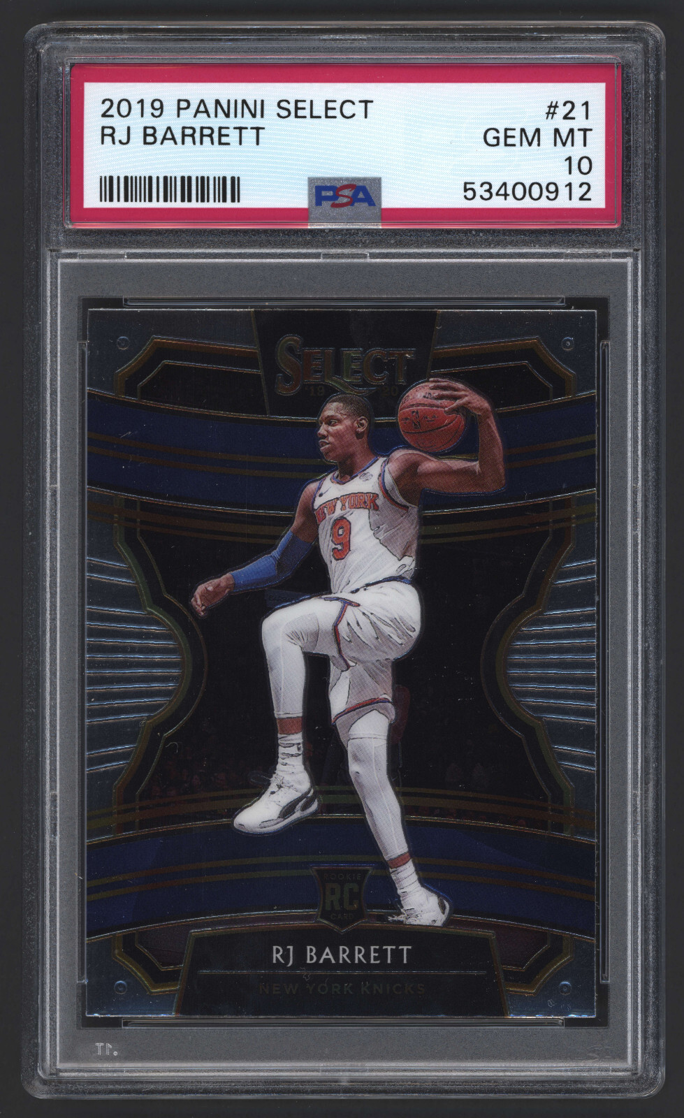 2019-20 Panini Select #21 RJ Barrett PSA 10 Knicks Concourse Rookie RC