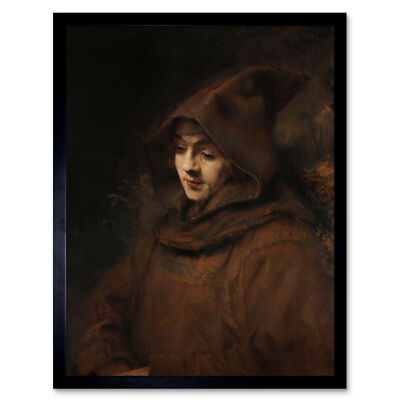 Rembrandt Titus Van Rijn In Mönchsgewohnheit Portrait Wandkunstdruck gerahmt 12x16