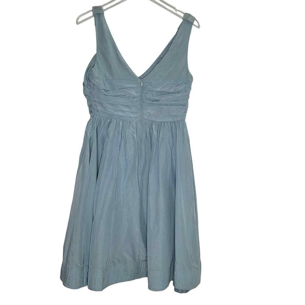 Anthropologie Hitherto Silk Blend Dress 8 Blue V-Neck Sleeveless ...