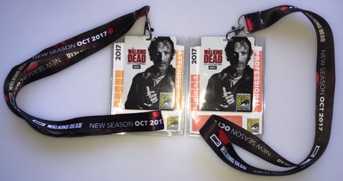 SDCC Comic Con International 2017 Pass & The Walking Dead Lanyard AMC - Lot of 2